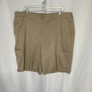 PGA TOUR tan flat front zip fly shorts 40